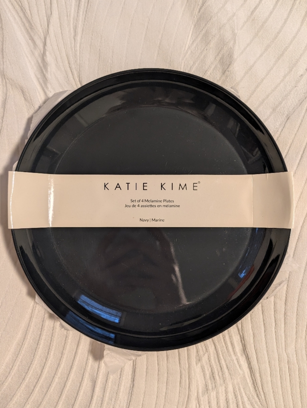 Katie Kime Set of 4 Navy Melamine Plates NWT